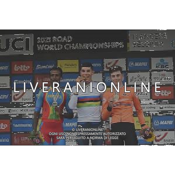 24-09-2021 World Championships U23; 2021, Colpack - Ballan; 2021, Eritrea; 2021, Olanda; Baroncini, Filippo; Ghirmay Hailu, Biniam; Kooij, Olav; Leuven; FOTO STEFANO SIROTTI-AG ALDO LIVERANI SAS