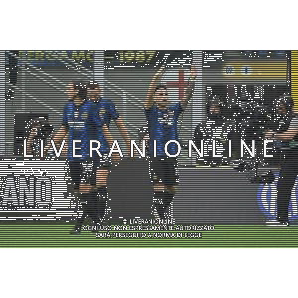 esultanza Inter dopo il gol dell\'1 a 0 Lautaro Martinez Inter vs Atalanta Campionato Serie A TIM - 6a giornata Milano 25-09-2021 Stadio Giuseppe Meazza - San Siro foto Roberto Garavaglia/ag. Aldo Liverani sas /AGENZIA ALDO LIVERANI SAS