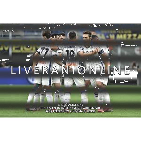esultanza Atalanta dopo il gol del 2 a 1 Rafael Toloi Inter vs Atalanta Campionato Serie A TIM - 6a giornata Milano 25-09-2021 Stadio Giuseppe Meazza - San Siro foto Roberto Garavaglia/ag. Aldo Liverani sas /AGENZIA ALDO LIVERANI SAS
