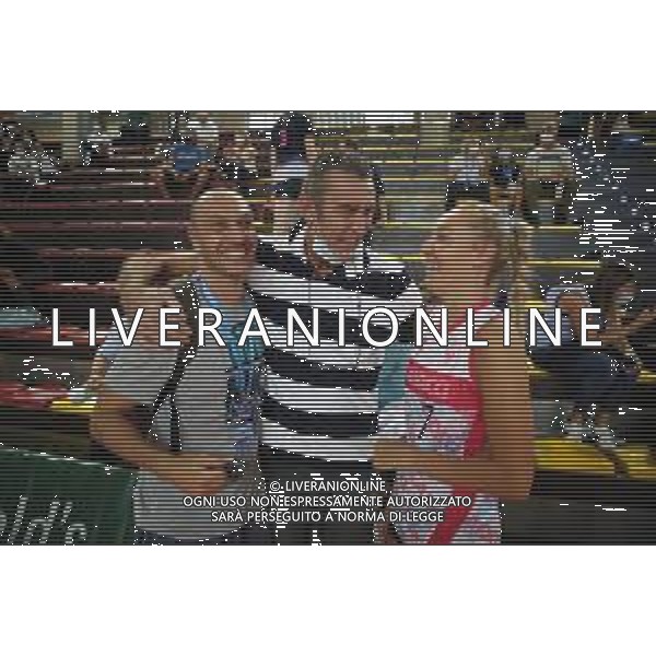 IMOLA 25 09 2021 2 TROFEO MC DONALD\'S SERIE A PALLAVOLO FEMMINILE SECONDA SEMIFINALE CONEGLIANO-FIRENZE NELLA FOTO VINCENZO ESPOSITO ALBERTO PIETRINI PAPA\' DI ELENA PIETRINI E ELENA PIETRINI FOTO GIANNI SANNA-AG ALDOLIVERANI SAS