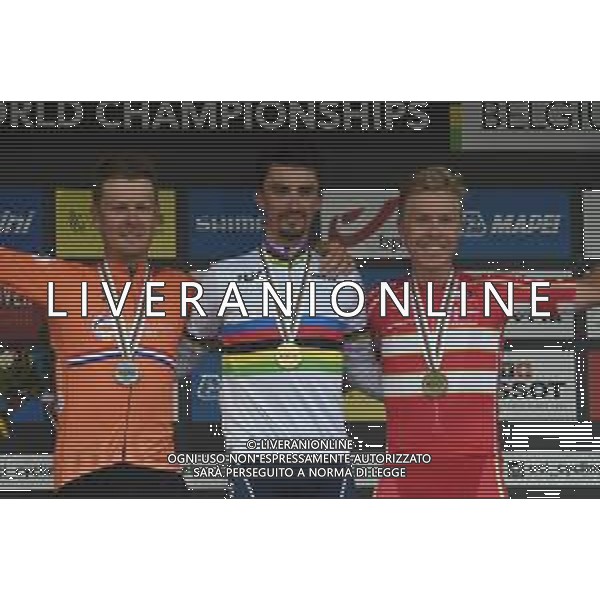 26-09-2021 World Championships Elite; 2021, Deceuninck - Quick Step; 2021, Ineos Grenadiers; 2021, Ef Education - Nippo; Alaphilippe, Julian; Van Baarle, Dylan; Valgreen Andersen, Michael; Leuven; ©SIROTTI/AGENZIA ALDO LIVERANI SAS