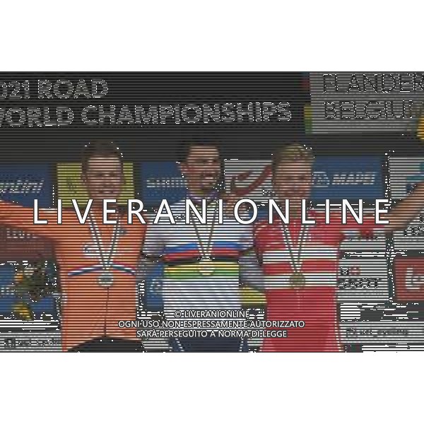 26-09-2021 World Championships Elite; 2021, Deceuninck - Quick Step; 2021, Ineos Grenadiers; 2021, Ef Education - Nippo; Alaphilippe, Julian; Van Baarle, Dylan; Valgreen Andersen, Michael; Leuven; ©SIROTTI/AGENZIA ALDO LIVERANI SAS