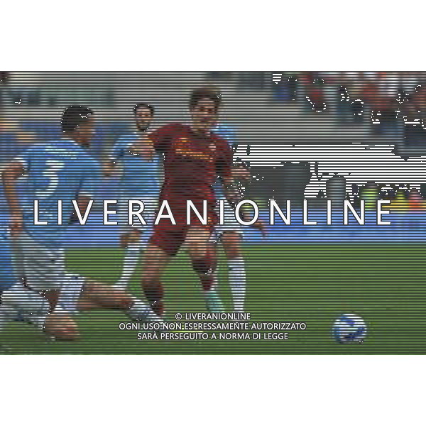 Lazio vs Roma Campionato Serie A TIM - 6 giornata Stadio Olimpico - Roma 26-09-2021 nella foto nicolo\' Zaniolo supera Luiz Felipe ©Federico Gaetano/AGENZIA ALDO LIVERANI SAS
