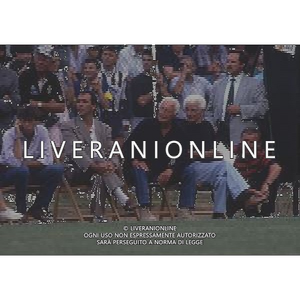 RETROSPETTIVA ANDREA AGNELLI IMPRENDITORE E DIRIGENTE SPORTIVO NELLA FOTO ANDREA AGNELLI NELL\'ANNO 1995 A VILLAR PEROSA IN PANCHINA CON GIANNI AGNELLI AG ALDO LIVERANI SAS