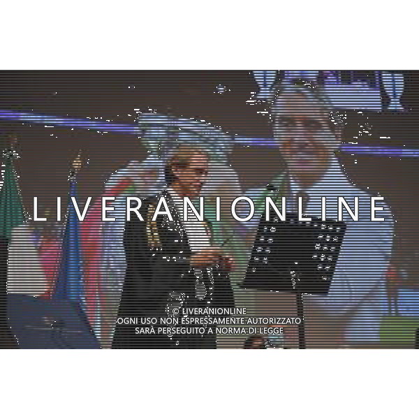 URBINO 27/09/2021 Laurea ad Honoris Causa al Tecnico della Nazionale Italiana di Calcio Roberto Mancini - nella foto: mister roberto mancini sul palco ©Claudio Zamagni/Agenzia Aldo Liverani
