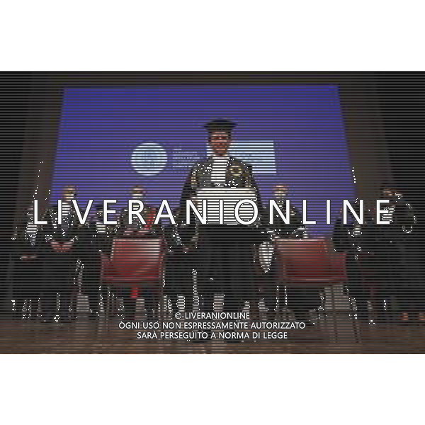 URBINO 27/09/2021 Laurea ad Honoris Causa al Tecnico della Nazionale Italiana di Calcio Roberto Mancini - nella foto: mister roberto mancini sul palco ©Claudio Zamagni/Agenzia Aldo Liverani