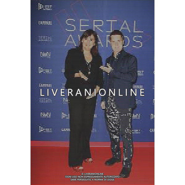 Milano ( MI ) 26/09/2021 Photocall del Red Carpet Cerimonia - Serial Awards -FeST - Festival delle Serie TV Nella foto: Alessandro Saba e amica PH Lauro Montagnini /AGENZIA ALDO LIVERANI SAS