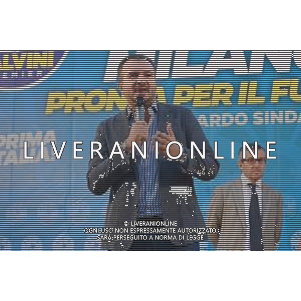 © TVRG Salvini Niguarda nella foto Riccardo Molinari deputato, capogruppo della Lega alla Camera e segretario della Lega per il Piemonte Milano 27-09-2021 Matteo Salvini leader della Lega presente alla chiusura della campagna elettorale di Luca Bernardo candidato sindaco alle prossime elezioni amministrative di Milano foto Roberto Garavaglia/ag. Aldo Liverani sas
