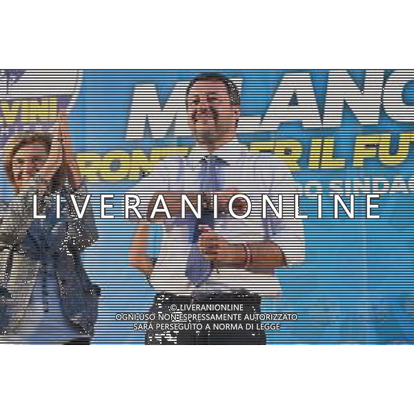© TVRG Salvini Niguarda nella foto Matteo Salvini Milano 27-09-2021 Matteo Salvini leader della Lega presente alla chiusura della campagna elettorale di Luca Bernardo candidato sindaco alle prossime elezioni amministrative di Milano foto Roberto Garavaglia/ag. Aldo Liverani sas