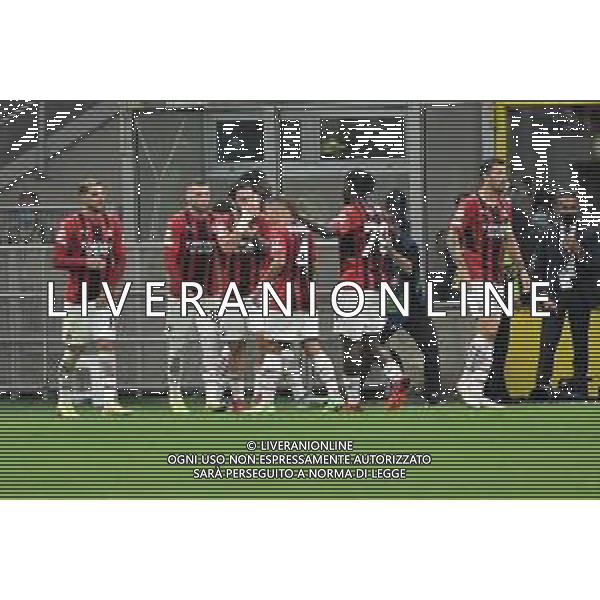 esultanza Milan dopo il gol dell\'1 a 0 Rafael Leao Milan vs Atletico Madrid UEFA Champions League fase a gironi 2a giornata - gruppo B Milano 28-09-2021 Stadio Giuseppe Meazza - San Siro foto Roberto Garavaglia/ag. Aldo Liverani sas /AGENZIA ALDO LIVERANI SAS