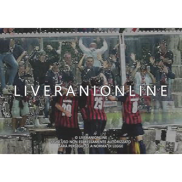 IMOLA 28 2021 IMOLESE CALCIO-PONTEDERA SERIE C 4-1 NELLA FOTO ESULTANZA DI BELLONI NICOLAS ALEXIS DOPO IL SECONDO GOL CON IL PUBBLICO foto gianni sanna-ag aldo liverani sas