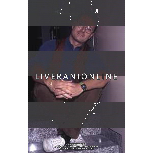 RETROSPETTIVA PAOLO BONOLIS PRESENTATORE TELEVISIVO -SHOWMAN E CONDUTTORE TELEVISIVO NELLA FOTO PAOLO BONOLIS NELL\'ANNO 1990 A ROMA AG ALDO LIVERANI SAS