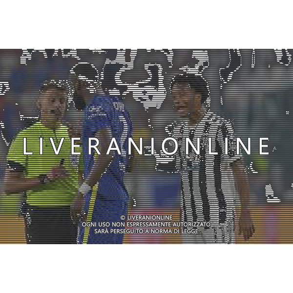 Torino 29.09.2021 Stadio Allianz Stadium ©Alessandro Falzone/Agenzia Aldo Liverani Juventus vs Chelsea Champions League 2021/2022 Nella foto : Rudiger protesta con l\'arbitro - Cuadrado juan ©FALZONE/AGENZIA ALDO LIVERANI SAS