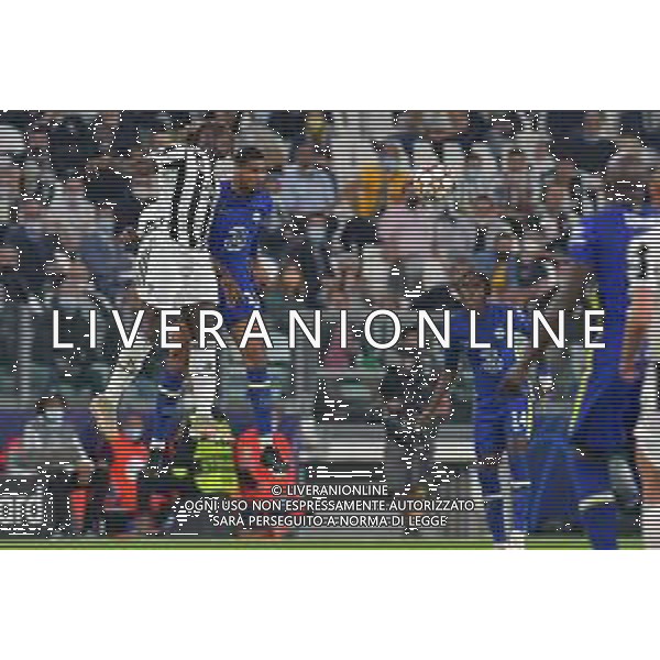 Torino 29.09.2021 Stadio Allianz Stadium ©Alessandro Falzone/Agenzia Aldo Liverani Juventus vs Chelsea Champions League 2021/2022 Nella foto : Moise Kean-Ruben Loftus-Cheek