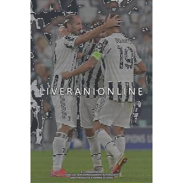 Torino 29.09.2021 Stadio Allianz Stadium ©Alessandro Falzone/Agenzia Aldo Liverani Juventus vs Chelsea Champions League 2021/2022 Nella foto : Giorgio Chielli-Leonardo Bonucci-Manuel Locatelli Esultanze finali