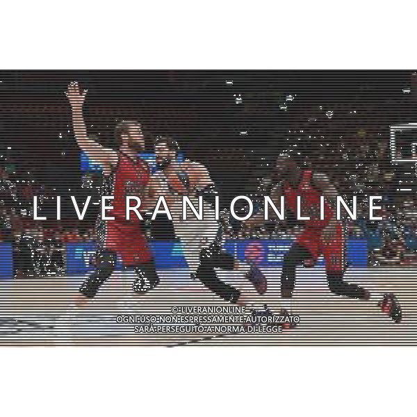 © TVRG da SX Nicolo\' Melli (Milano) Tornike Shengelia (Mosca) e Jerian Grant (Milano) AX Armani Exchange Milano vs CSKA Mosca Eurolega - 1a giornata regular season Assago (MI) 30-09-2021 Mediolanum Forum foto Roberto Garavaglia/ag. Aldo Liverani sas/AGENZIA ALDO LIVERANI SAS