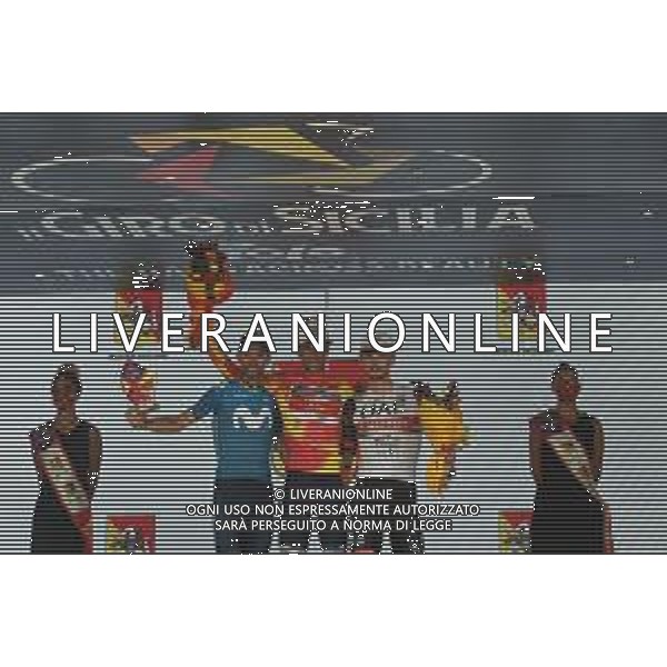 01-10-2021 Giro Di Sicilia; Tappa 04 Sant\'agata Di Militello - Mascali; 2021, Trek - Segafredo; 2021, Movistar; 2021, Uae - Emirates; Nibali, Vincenzo; Valverde, Alejandro; Covi, Alessandro; Mascali; ©SIROTTI/AGENZIA ALDO LIVERANI SAS