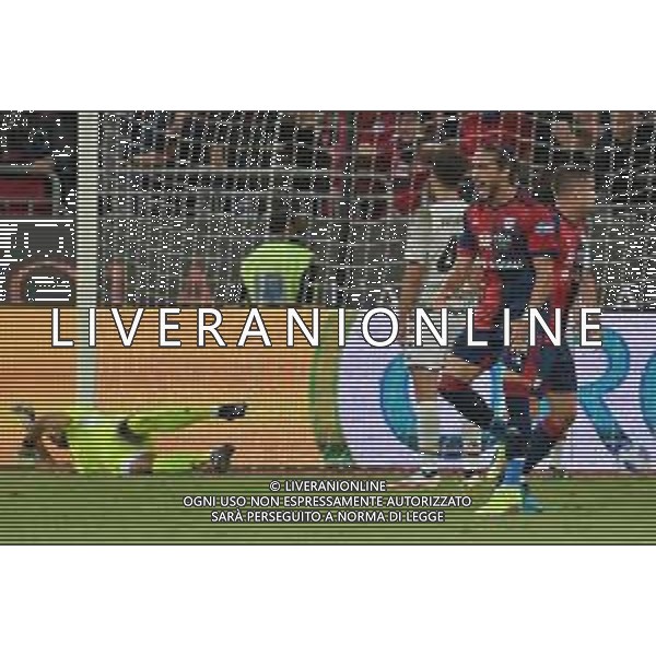 1-10-2021. Cagliari Calcio - Venezia F.C. 7° giornata Serie A calcio 2021-2022. Italia, Sardegna, Cagliari, Stadio Unipol Domus. Salvatore Moi/Aldo Liverani s.a.s. Nella foto: gol ed esultanza di Balde Diao Keita Cagliari contro Venezia in casa, 1-0 ©MOI/AGENZIA ALDO LIVERANI SAS