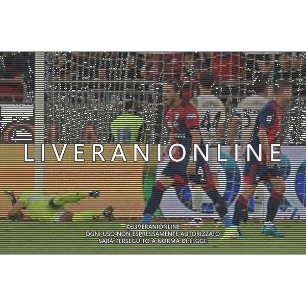 1-10-2021. Cagliari Calcio - Venezia F.C. 7° giornata Serie A calcio 2021-2022. Italia, Sardegna, Cagliari, Stadio Unipol Domus. Salvatore Moi/Aldo Liverani s.a.s. Nella foto: gol ed esultanza di Balde Diao Keita Cagliari contro Venezia in casa, 1-0 ©MOI/AGENZIA ALDO LIVERANI SAS