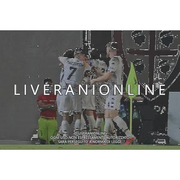 1-10-2021. Cagliari Calcio - Venezia F.C. 7° giornata Serie A calcio 2021-2022. Italia, Sardegna, Cagliari, Stadio Unipol Domus. Salvatore Moi/Aldo Liverani s.a.s. Nella foto: gol ed esultanza di Gianluca Busio Venezia contro cagliari in trasferta, 1-1. ©MOI/AGENZIA ALDO LIVERANI SAS