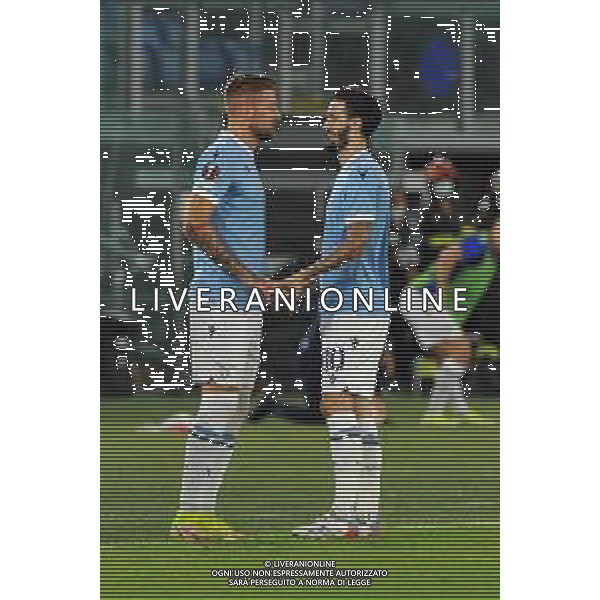 Lazio vs Lokomotiv Mosca Europa League - 2 giornata Stadio Olimpico - Roma 30-09-2021 nella foto Sergej Milinkovic Savic e Luis Alberto ©Federico Gaetano/AGENZIA ALDO LIVERANI SAS