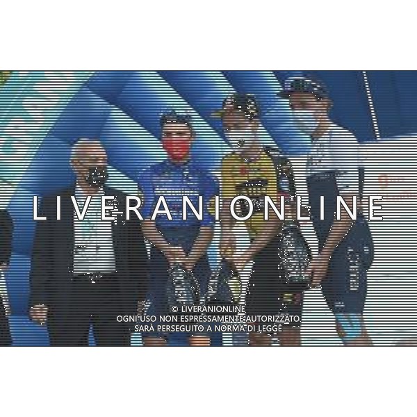 02-10-2021 Giro Dell\'emilia; 2021, Jumbo - Visma; 2021, Deceuninck - Quick Step; 2021, Israel Start Up Nation; Roglic, Primoz; Almeida, Joao; Woods, Michael; Amici, Adriano; Bologna - San Luca; ©SIROTTI/AGENZIA ALDO LIVERANI SAS