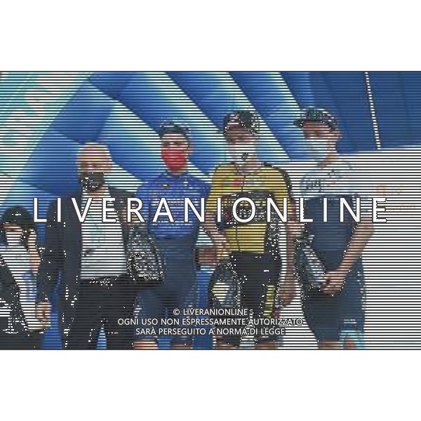 02-10-2021 Giro Dell\'emilia; 2021, Jumbo - Visma; 2021, Deceuninck - Quick Step; 2021, Israel Start Up Nation; Roglic, Primoz; Almeida, Joao; Woods, Michael; Amici, Adriano; Bologna - San Luca; ©SIROTTI/AGENZIA ALDO LIVERANI SAS