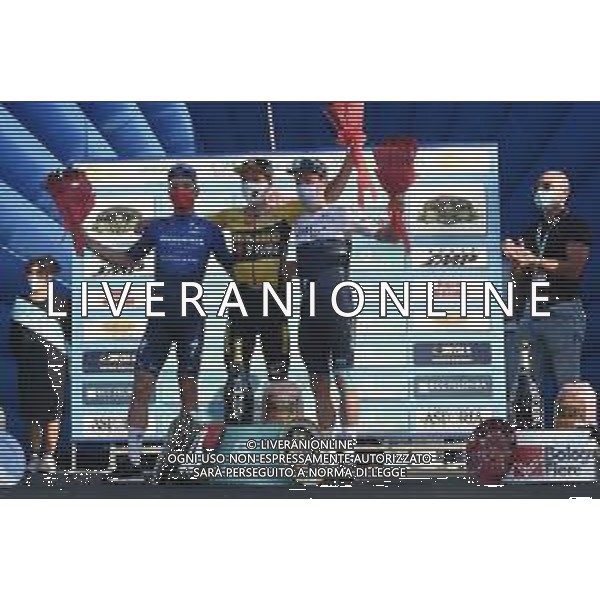 02-10-2021 Giro Dell\'emilia; 2021, Jumbo - Visma; 2021, Deceuninck - Quick Step; 2021, Israel Start Up Nation; Roglic, Primoz; Almeida, Joao; Woods, Michael; Bologna - San Luca; ©SIROTTI/AGENZIA ALDO LIVERANI SAS