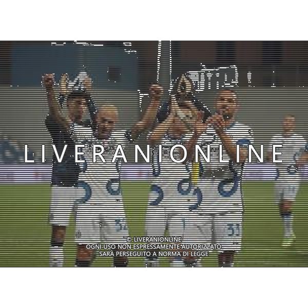 SASSUOLO - INTER CAMPIONATO CALCIO SERIE A TIM 02.10.2021 NELLA FOTO ESULTANZA GIOCATORI INTER A FINE GARA - JOAQUIN CORREA, FEDERICO DIMARCO, LAUTARO MARTINEZ E DANILO D\'AMBROSIO ©SANTANDREA /AGENZIA ALDO LIVERANI SAS