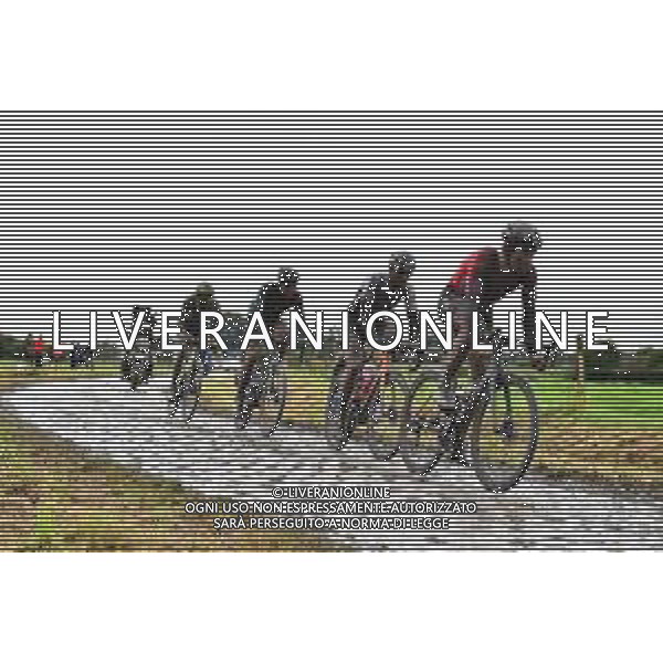 03-10-2021 Paris - Roubaix; 2021, Israel Start Up Nation; 2021, Bahrain - Victorious; Boivin, Guillaume; Colbrelli, Sonny; FOTO STEFANO SIROTTI-AG ALDO LIVERANI SAS