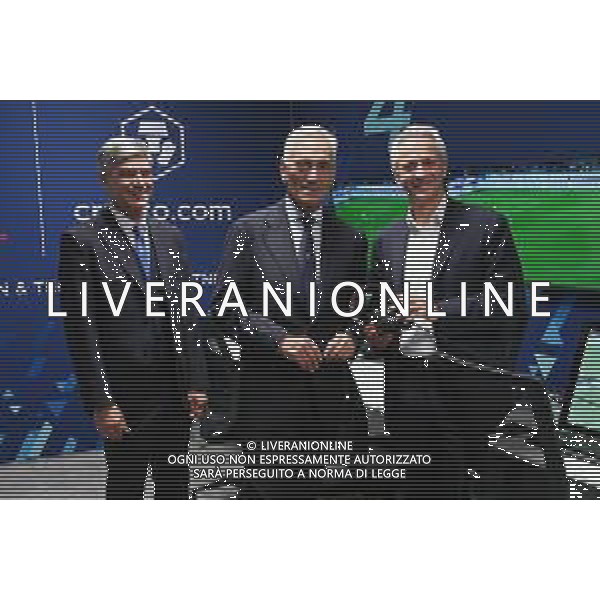 ¬© TVRG presentazione Centro VAR nella foto da SX Alfredo Trentalange presidente AIA, Gabriele Gravina presidente FIGC e Paolo Dal Pino presidente Lega Serie A Lissone (MB) 04-10-2021 Conferenza stampa di presentazione del Centro VAR presso l\'IBC International Broadcast Centre della Lega Serie A di via Giacomo Zanella 20 foto Roberto Garavaglia/ag. Aldo Liverani sas/AGENZIA ALDO LIVERANI SAS