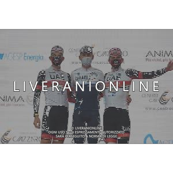 05-10-2021 Tre Valli Varesine; 2021, Israel Start Up Nation; 2021, Uae - Emirates; De Marchi, Alessandro; Formolo, Davide; Pogacar, Tadej; Varese; ©SIROTTI/AGENZIA ALDO LIVERANI SAS