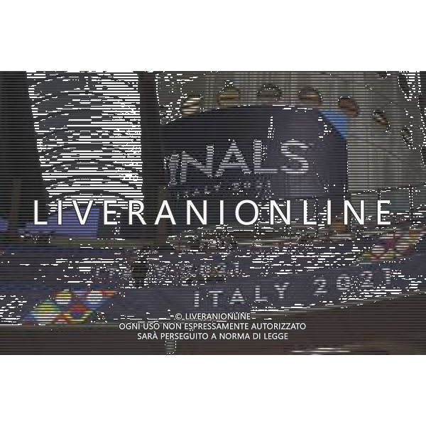 UEFA NATIONS LEAGUE 2021 gara semifinale ITALIA - SPAGNA del 06/10/2021 - nella foto: allestimenti sugli spalti a san siro ©Claudio Zamagni/Agenzia Aldo Liverani s.a.s. during European UEFA Nations League 2021 semifinal soccer match between Italy and Spain at san Siro Stadium in Milan on October 06 2021 photo credit by Claudio Zamagni/Aldo Liverani Photo Agency/AGENZIA ALDO LIVERANI SAS