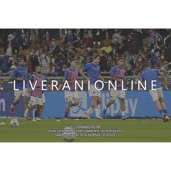 UEFA NATIONS LEAGUE 2021 gara semifinale ITALIA - SPAGNA del 06/10/2021 - nella foto: riscaldamento dell\' Italia nel prepartita ©Claudio Zamagni/Agenzia Aldo Liverani s.a.s. during European UEFA Nations League 2021 semifinal soccer match between Italy and Spain at san Siro Stadium in Milan on October 06 2021 photo credit by Claudio Zamagni/Aldo Liverani Photo Agency/AGENZIA ALDO LIVERANI SAS