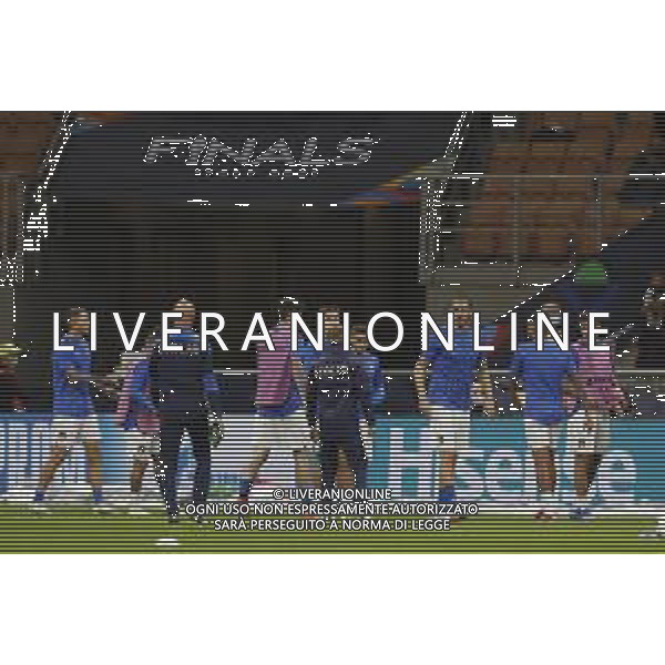 UEFA NATIONS LEAGUE 2021 gara semifinale ITALIA - SPAGNA del 06/10/2021 - nella foto: riscaldamento dell\' Italia nel prepartita ©Claudio Zamagni/Agenzia Aldo Liverani s.a.s. during European UEFA Nations League 2021 semifinal soccer match between Italy and Spain at san Siro Stadium in Milan on October 06 2021 photo credit by Claudio Zamagni/Aldo Liverani Photo Agency/AGENZIA ALDO LIVERANI SAS
