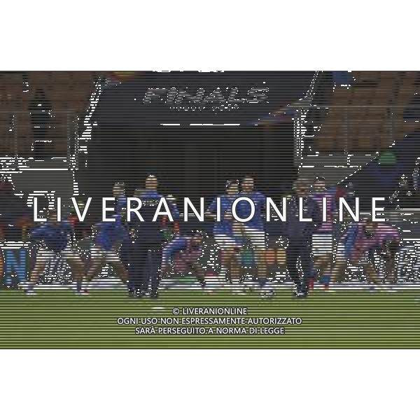 UEFA NATIONS LEAGUE 2021 gara semifinale ITALIA - SPAGNA del 06/10/2021 - nella foto: riscaldamento dell\' Italia nel prepartita ©Claudio Zamagni/Agenzia Aldo Liverani s.a.s. during European UEFA Nations League 2021 semifinal soccer match between Italy and Spain at san Siro Stadium in Milan on October 06 2021 photo credit by Claudio Zamagni/Aldo Liverani Photo Agency/AGENZIA ALDO LIVERANI SAS