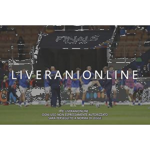 UEFA NATIONS LEAGUE 2021 gara semifinale ITALIA - SPAGNA del 06/10/2021 - nella foto: riscaldamento dell\' Italia nel prepartita ©Claudio Zamagni/Agenzia Aldo Liverani s.a.s. during European UEFA Nations League 2021 semifinal soccer match between Italy and Spain at san Siro Stadium in Milan on October 06 2021 photo credit by Claudio Zamagni/Aldo Liverani Photo Agency/AGENZIA ALDO LIVERANI SAS