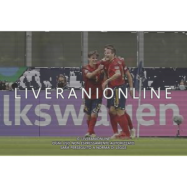 UEFA NATIONS LEAGUE 2021 gara semifinale ITALIA - SPAGNA del 06/10/2021 - nella foto: esultanza Ferran Torres (Spain)dopo il secondo goal ©Claudio Zamagni/Agenzia Aldo Liverani s.a.s. during European UEFA Nations League 2021 semifinal soccer match between Italy and Spain at san Siro Stadium in Milan on October 06 2021 photo credit by Claudio Zamagni/Aldo Liverani Photo Agency/AGENZIA ALDO LIVERANI SAS