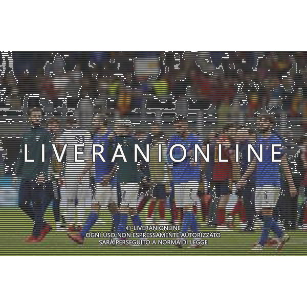 UEFA NATIONS LEAGUE 2021 gara semifinale ITALIA - SPAGNA del 06/10/2021 - nella foto:delusione italia a fine gara ©Claudio Zamagni/Agenzia Aldo Liverani s.a.s. during European UEFA Nations League 2021 semifinal soccer match between Italy and Spain at san Siro Stadium in Milan on October 06 2021 photo credit by Claudio Zamagni/Aldo Liverani Photo Agency/AGENZIA ALDO LIVERANI SAS