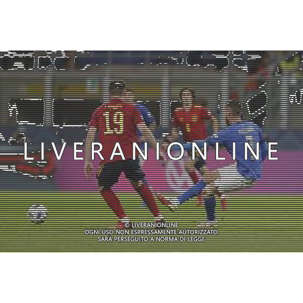 UEFA NATIONS LEAGUE 2021 gara semifinale ITALIA - SPAGNA del 06/10/2021 - nella foto: occasione Lorenzo Pellegrini (Italy) ©Claudio Zamagni/Agenzia Aldo Liverani s.a.s. during European UEFA Nations League 2021 semifinal soccer match between Italy and Spain at san Siro Stadium in Milan on October 06 2021 photo credit by Claudio Zamagni/Aldo Liverani Photo Agency/AGENZIA ALDO LIVERANI SAS