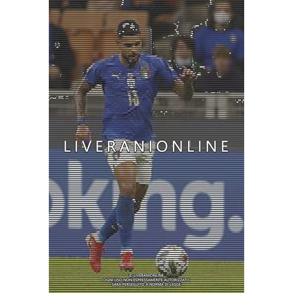 UEFA NATIONS LEAGUE 2021 gara semifinale ITALIA - SPAGNA del 06/10/2021 - nella foto: Emerson Palmieri (Italy) ©Claudio Zamagni/Agenzia Aldo Liverani s.a.s. Emerson Palmieri (Italy) during European UEFA Nations League 2021 semifinal soccer match between Italy and Spain at san Siro Stadium in Milan on October 06 2021 photo credit by Claudio Zamagni/Aldo Liverani Photo Agency