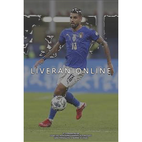 UEFA NATIONS LEAGUE 2021 gara semifinale ITALIA - SPAGNA del 06/10/2021 - nella foto: Emerson Palmieri (Italy) ©Claudio Zamagni/Agenzia Aldo Liverani s.a.s. Emerson Palmieri (Italy)during European UEFA Nations League 2021 semifinal soccer match between Italy and Spain at san Siro Stadium in Milan on October 06 2021 photo credit by Claudio Zamagni/Aldo Liverani Photo Agency
