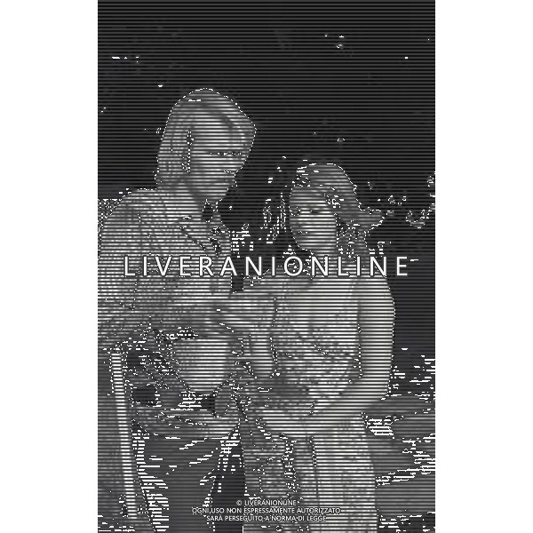 RETROSPETTIVA AGOSTINA BELLI ATTRICE NELLA FOTO AGOSTINA BELLI CON FRED ROBSAHM A SAINT VINCENT NELL\'ANNO 1972 AG ALDO LIVERANI SAS