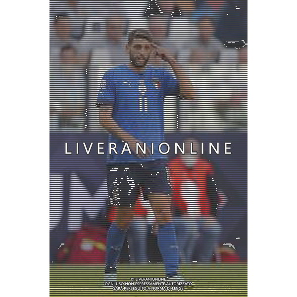 UEFA NATIONS LEAGUE 2021 ITALIA - BELGIO del 10/10/2021 - nella foto: Domenico Berardi (Italy) ©Claudio Zamagni/Agenzia Aldo Liverani s.a.s. during European UEFA Nations League 2021 soccer match between Italy and Belgium at Juventus Stadium in Turin on October 10 2021 photo credit by Claudio Zamagni/Aldo Liverani Photo Agency