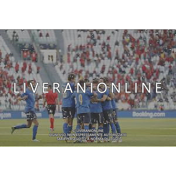 UEFA NATIONS LEAGUE 2021 ITALIA - BELGIO del 10/10/2021 - nella foto: Esultanza italia dopo il goal ©Claudio Zamagni/Agenzia Aldo Liverani s.a.s. during European UEFA Nations League 2021 soccer match between Italy and Belgium at Juventus Stadium in Turin on October 10 2021 photo credit by Claudio Zamagni/Aldo Liverani Photo Agency