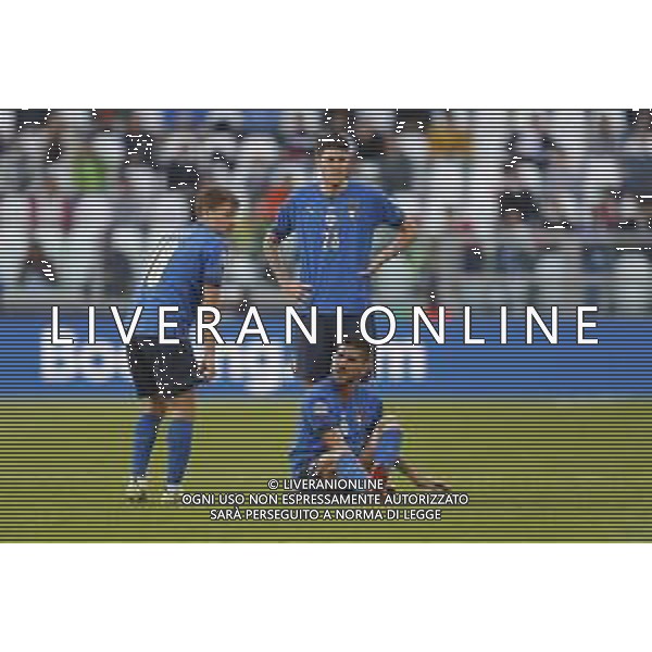 UEFA NATIONS LEAGUE 2021 ITALIA - BELGIO del 10/10/2021 - nella foto: Lorenzo Pellegrini (Italy)a terra ©Claudio Zamagni/Agenzia Aldo Liverani s.a.s. during European UEFA Nations League 2021 soccer match between Italy and Belgium at Juventus Stadium in Turin on October 10 2021 photo credit by Claudio Zamagni/Aldo Liverani Photo Agency