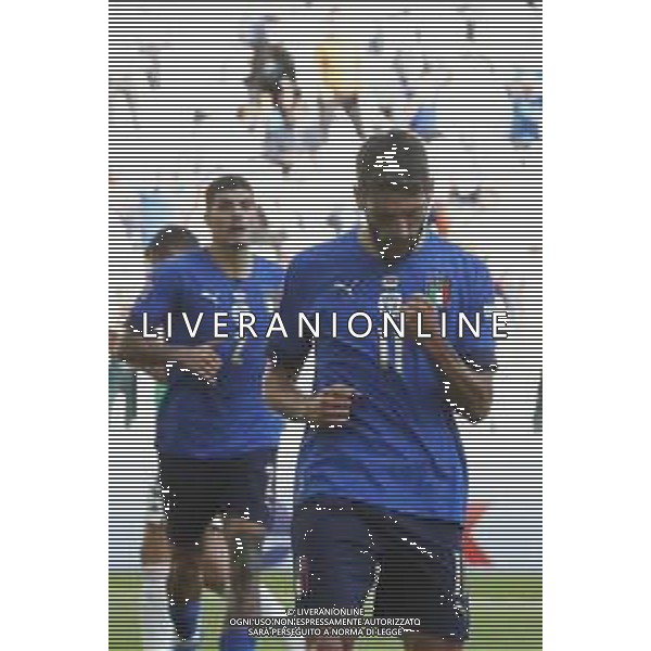 UEFA NATIONS LEAGUE 2021 ITALIA - BELGIO del 10/10/2021 - nella foto: Esultanza Domenico Berardi (Italy)dopo il goal ©Claudio Zamagni/Agenzia Aldo Liverani s.a.s. during European UEFA Nations League 2021 soccer match between Italy and Belgium at Juventus Stadium in Turin on October 10 2021 photo credit by Claudio Zamagni/Aldo Liverani Photo Agency