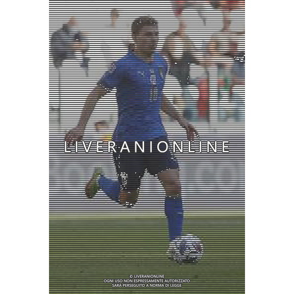 UEFA NATIONS LEAGUE 2021 ITALIA - BELGIO del 10/10/2021 - nella foto: Nicolo\' Barella (Italy) ©Claudio Zamagni/Agenzia Aldo Liverani s.a.s. Nicolo Barella (Italy) during European UEFA Nations League 2021 soccer match between Italy and Belgium at Juventus Stadium in Turin on October 10 2021 photo credit by Claudio Zamagni/Aldo Liverani Photo Agency/AGENZIA ALDO LIVERANI SAS