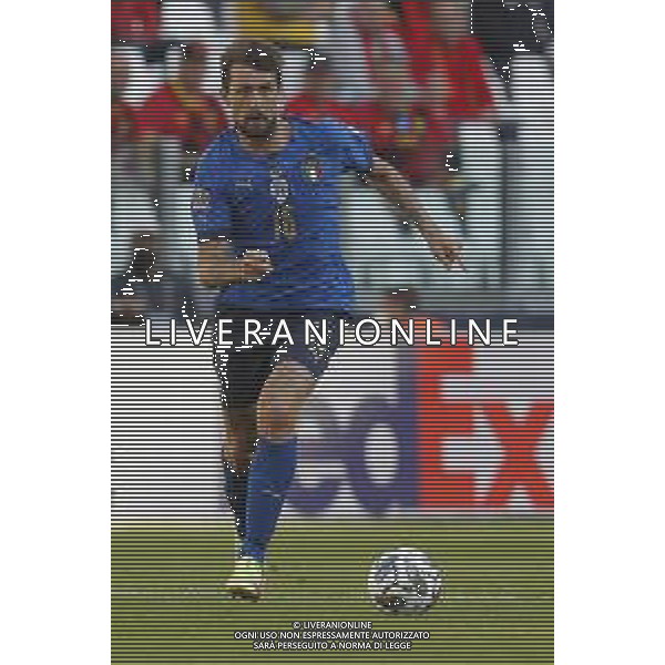 UEFA NATIONS LEAGUE 2021 ITALIA - BELGIO del 10/10/2021 - nella foto: Francesco Acerbi (Italy) ©Claudio Zamagni/Agenzia Aldo Liverani s.a.s. Francesco Acerbi (Italy) during European UEFA Nations League 2021 soccer match between Italy and Belgium at Juventus Stadium in Turin on October 10 2021 photo credit by Claudio Zamagni/Aldo Liverani Photo Agency/AGENZIA ALDO LIVERANI SAS