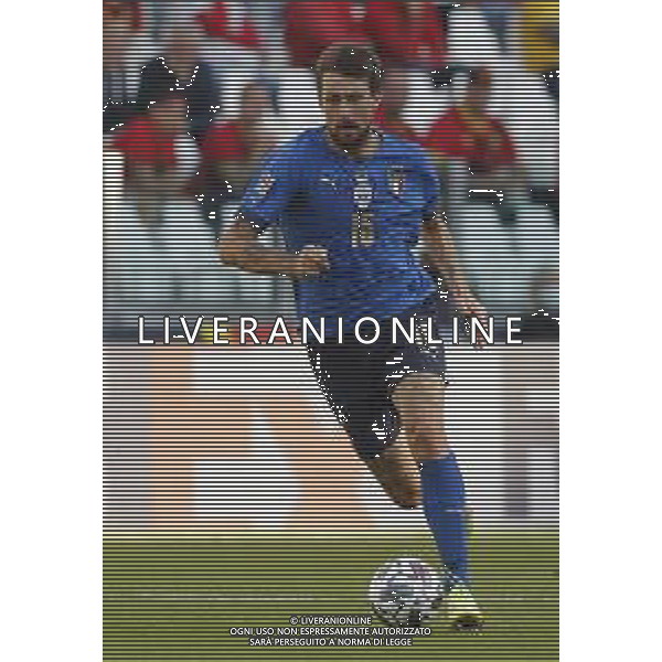 UEFA NATIONS LEAGUE 2021 ITALIA - BELGIO del 10/10/2021 - nella foto: Francesco Acerbi (Italy) ©Claudio Zamagni/Agenzia Aldo Liverani s.a.s. Francesco Acerbi (Italy) during European UEFA Nations League 2021 soccer match between Italy and Belgium at Juventus Stadium in Turin on October 10 2021 photo credit by Claudio Zamagni/Aldo Liverani Photo Agency/AGENZIA ALDO LIVERANI SAS